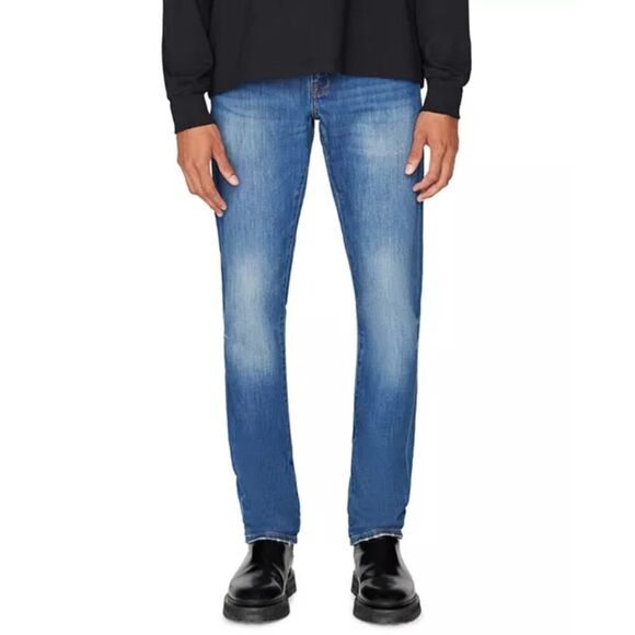 FRAME Men's L'homme Slim Straight Denim Jeans In Porto Medium Wash Sz 34